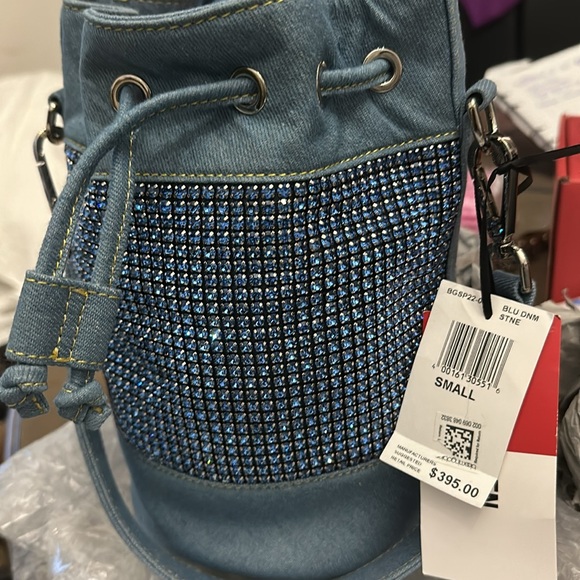 BruceGlen Embellished Denim Mini Bucket Bag - Picture 3 of 3